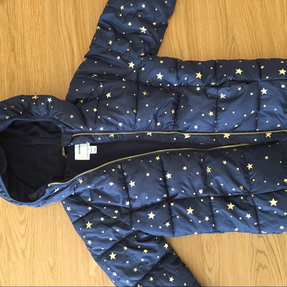 Girl star puffer coat